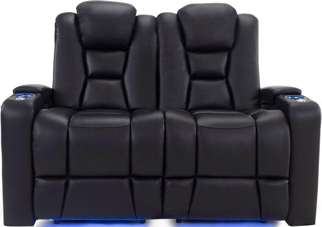 RowOne Revolution Home Entertainment Seating Black 2-Chair Loveseat