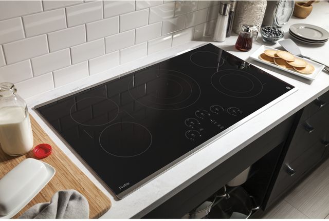 GE Profile™ Series 36" Black with Stainless Steel Electric Cooktop 5