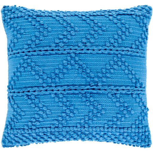 Surya Merdo Sky Blue 18" x 18" Toss Pillow with Down Insert