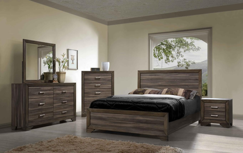 Bernards Asheville Weathered Driftwood 3 Piece King Panel Bedroom Set