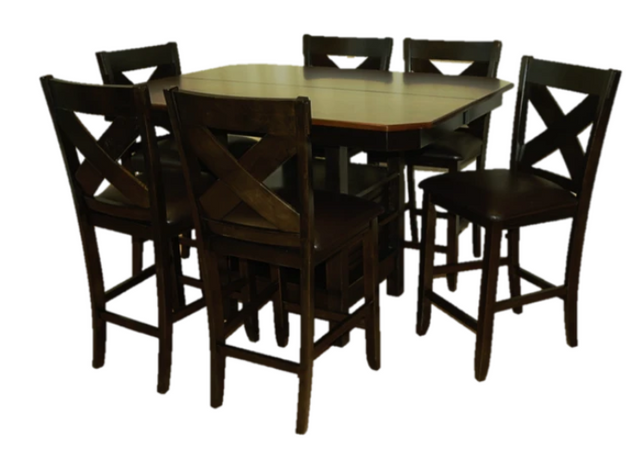 Allwood Furniture Group #113 7 Piece Two Tone Dining Set