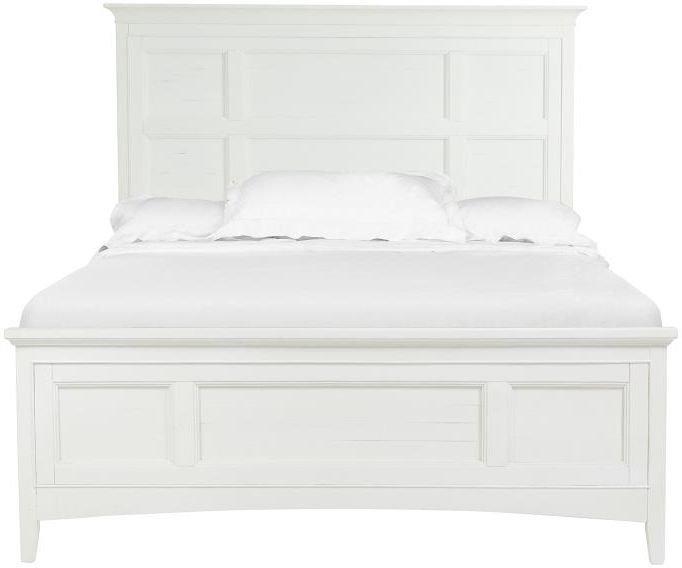 Magnussen® Home Heron Cove Chalk White Queen Panel Bed With Storage Rails P06464138