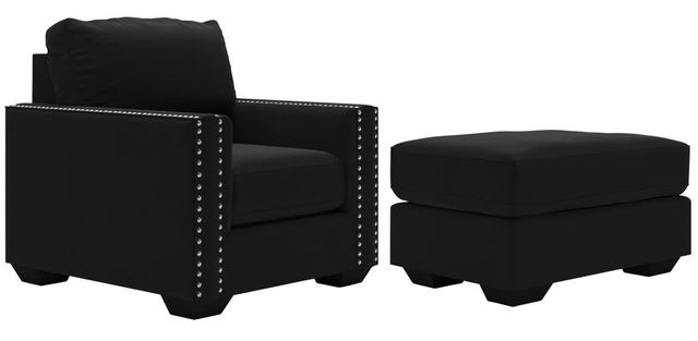 Signature Design by Ashley® Gleston 2-Piece Onyx Chair and Ottoman Set-0