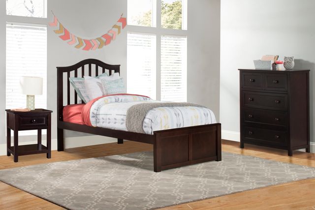 Hillsdale Furniture Schoolhouse Finley Chocolate Twin Youth Arch Spindle Platform Bed-2