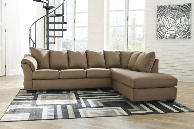 Signature Design by Ashley® Darcy 2-Piece Mocha Sectional with Chaise 3