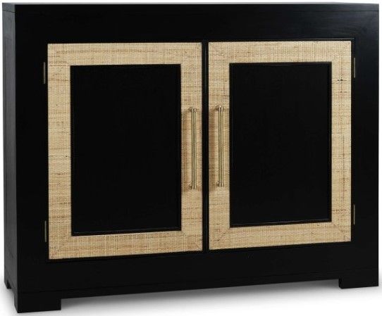 Bramble Fleet Batavia Blackrattan Natural 2 Door Sideboard With Rattan