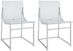 Coaster® Adino 2-Piece Chrome/Clear Dining Side Chair Set
