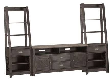 Liberty Heatherbrook Ash/Charcoal Entertainment Center With Piers