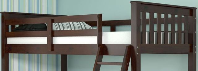 Donco Kids Dark Cappuccino Twin/Twin Mission Bunk Bed-1