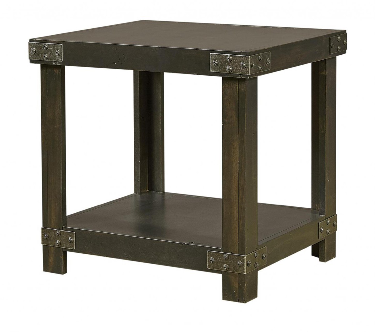 black industrial end table