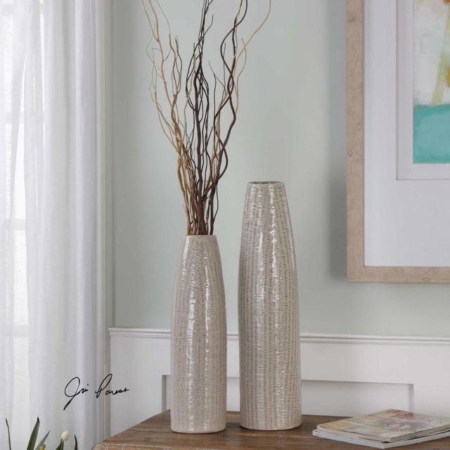 Uttermost® by Jim Parsons Sara Pale Taupe Vases-2