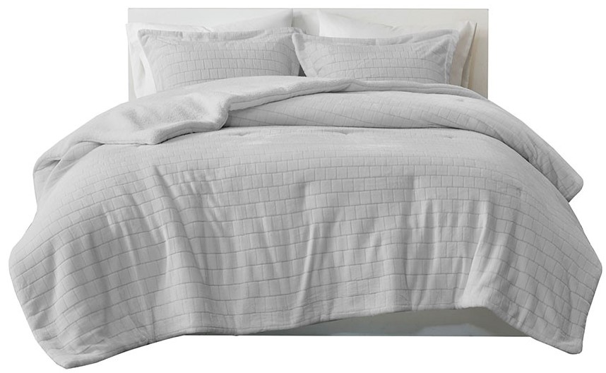 Grey 2024 sherpa comforter