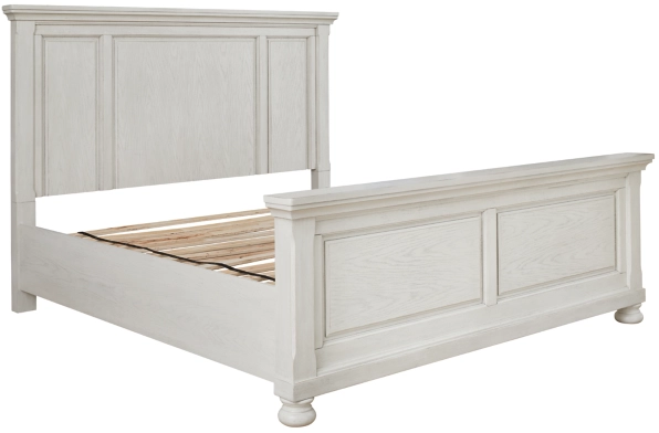 Ashley® Robbinsdale Antique White Queen Panel Bed | The Sleep Shoppe