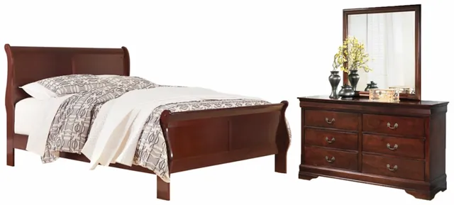 Signature Design by Ashley® Alisdair 3-Piece Dark Brown Queen Sleigh Bed Set