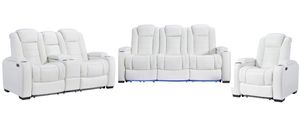 Signature Design by Ashley® Party Time 3-Piece White Power Reclining Living Room Seating Set