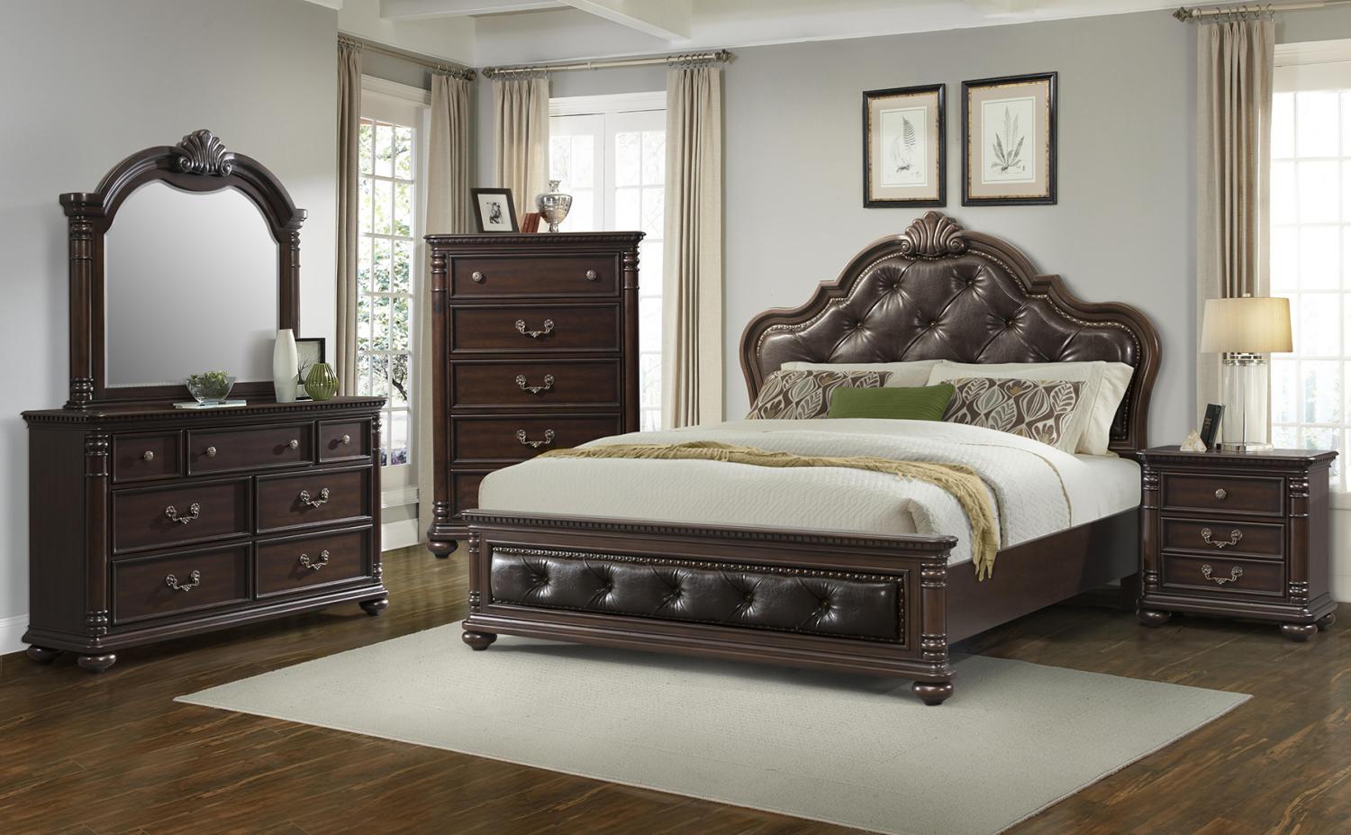 Elements Classic King Bed, Dresser, Mirror & Nightstand