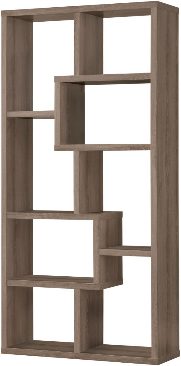 Coaster® Weathered Grey 10-Shelf Bookcase-0