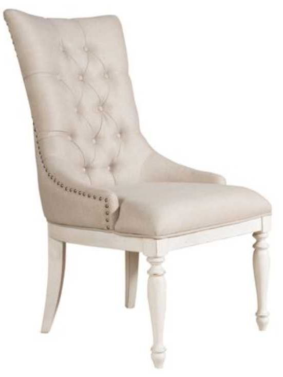 Liberty Abbey Road Porcelain White Upholstered Side Chair 0