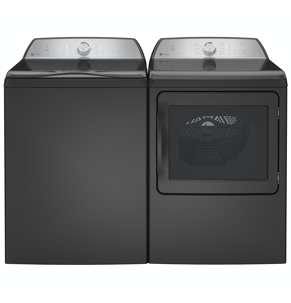 PTW605BPRDG | PTD60EBPRDG - GE Profile Top Load Laundry Pair with a 4.9 Cu Ft Top Load Washer with Agitator and a 7.4 Cu Ft Electric Dryer
