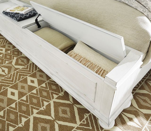 Benchcraft® Kanwyn Whitewash Queen Storage Panel Bed -3