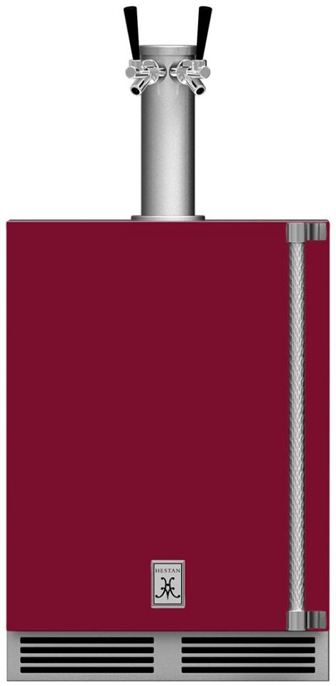 Hestan GFDS Series 5.2 Cu. Ft. Burgundy Outdoor Double Faucet Beer Dispenser