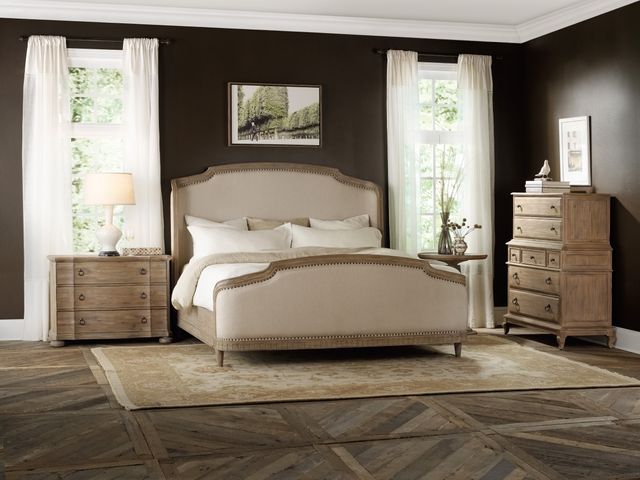 Hooker® Furniture Corsica Light Natural Acacia  King Upholstery Shelter Bed 2