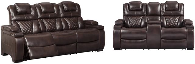 Signature Design by Ashley® Warnerton 2-Piece Chocolate Living Room Set with Power Reclining Sofa