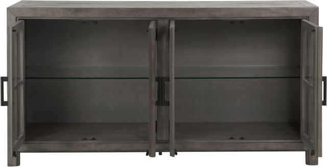 Magnussen Home® Tinley Park Dove Tail Grey Buffet Curio Cabinet-1