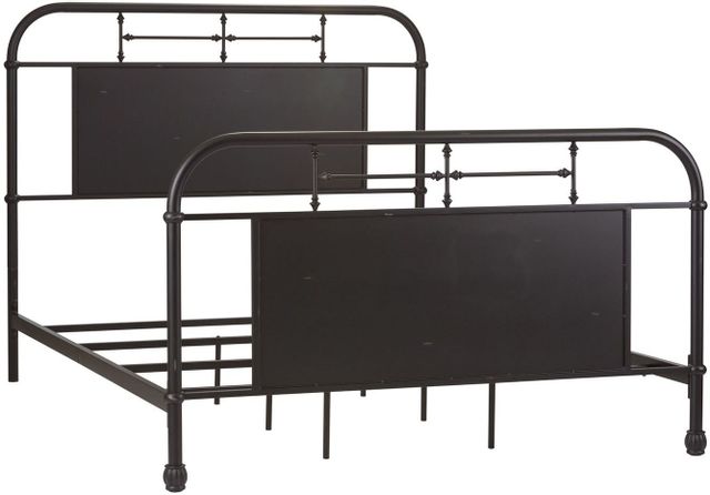Liberty Furniture Vintage Distressed Black King Metal Bed-0