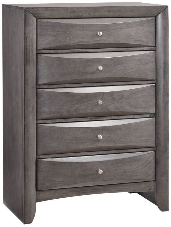 Elements International Emily Gray 5-Drawer Chest | Bob Mills Furniture