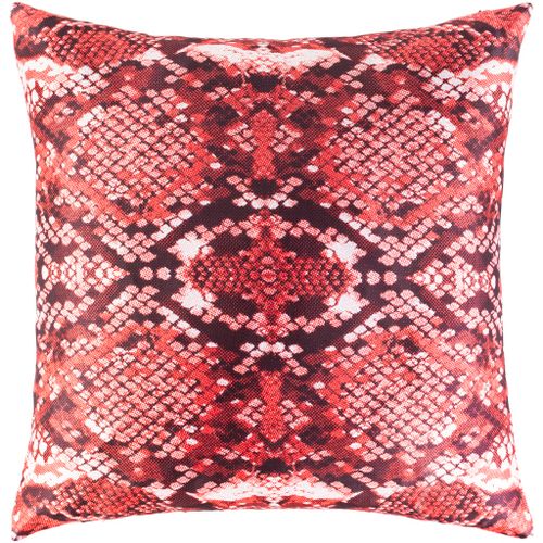 Surya Chloe Bright Red 20"x20" Toss Pillow with Down Insert