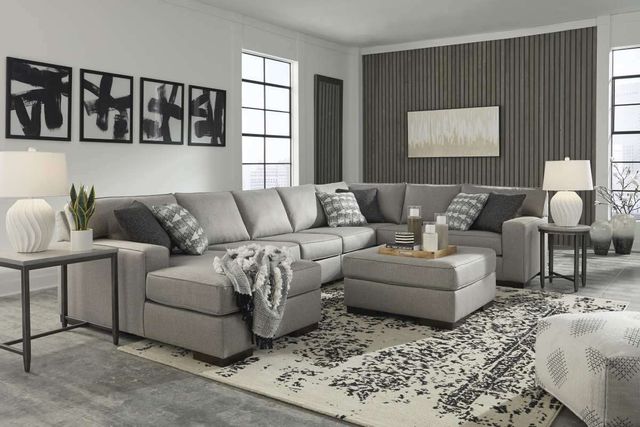 Benchcraft® Marsing Nuvella 5-Piece Slate Sectional with Chaise 7