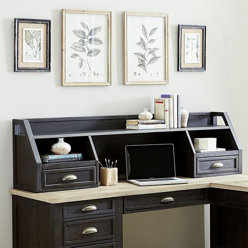 Liberty Furniture Heatherbrook Ash/Charcoal Writing Desk Hutch-3