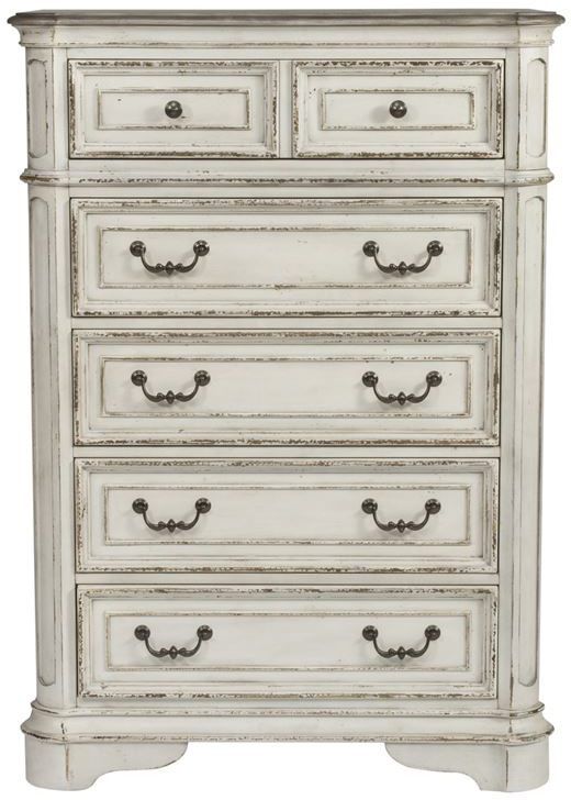 Liberty Furniture Magnolia Manor 4 Piece Antique White Queen Upholstered Bedroom Set-2
