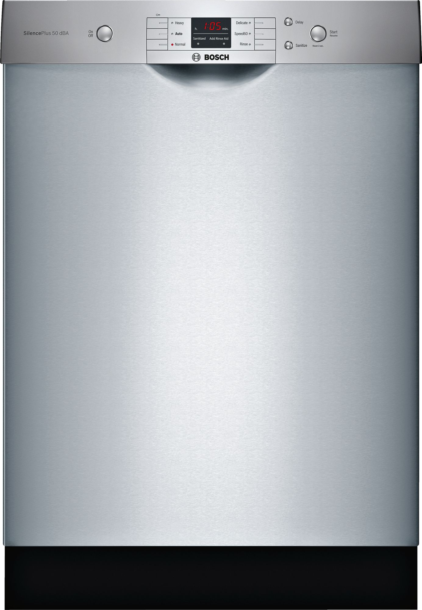 Bosch 100 Series 23.56" Built In Dishwasher-Stainless Steel-SHEM3AY55N