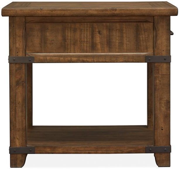 Magnussen® Home Chesterfield Farmhouse Timber Rectangular End Table 2