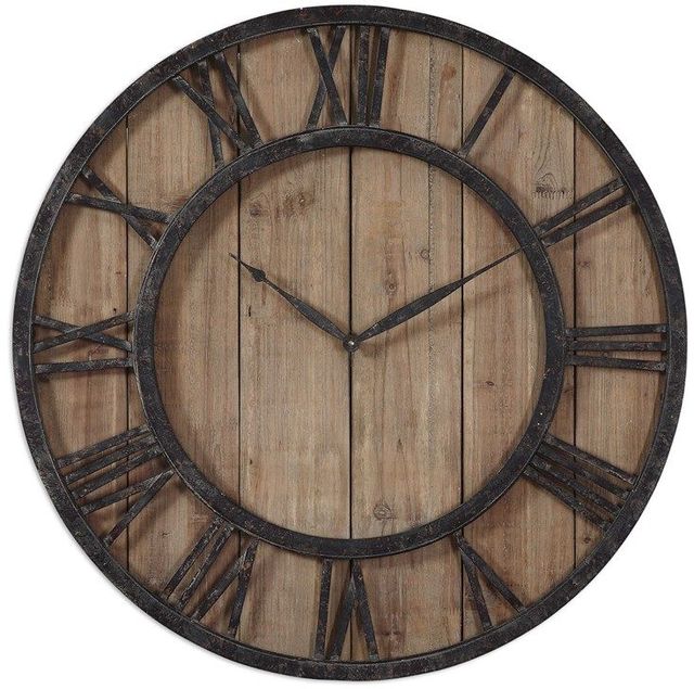 Uttermost® by Grace Feyock Powell Brown Wooden Wall Clock-0