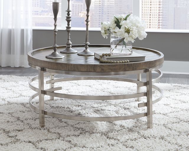 Signature Design by Ashley® Zinelli 3-Piece Gray Round Living Room Table Set 3