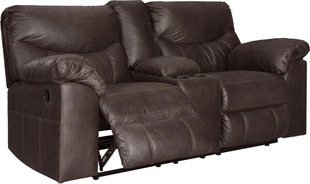 Signature Design by Ashley® Boxberg Bark Double Reclining Loveseat with Console 6