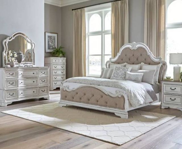 Liberty Magnolia Manor 5-Piece Antique White/Weathered Bark King Bedroom Set-0