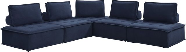 Elements International Paxton 5-Piece Navy Modular Seating Sectional-1