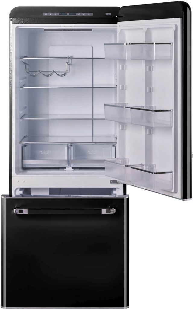 Unique® Appliances Classic Retro 30 in. 18 Cu. Ft. Midnight Black Bottom  Freezer Refrigerator, Big Sandy Superstore