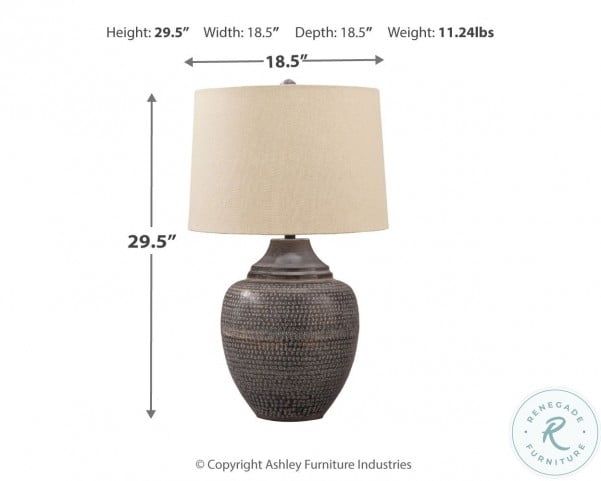 Lampe de table en métal Olinger, marron, de Signature Design by Ashley® 3
