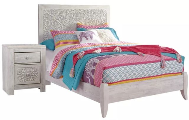 Signature Design by Ashley® Paxberry 2-Piece Whitewash Full Panel Youth Bed Set