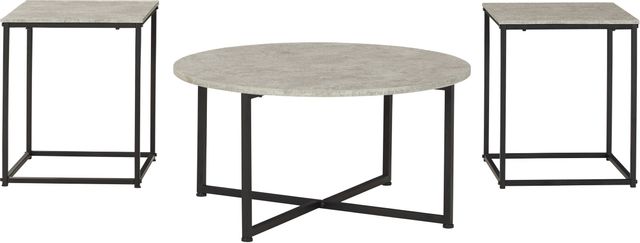 Signature Design by Ashley® Lazabon 3-Piece Black/Gray Occasional Table Set 0