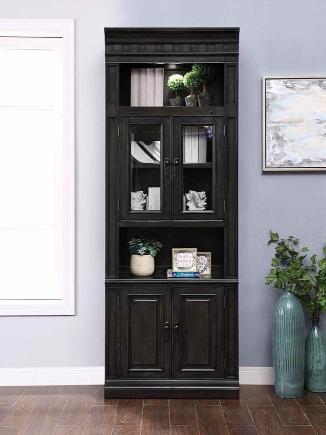 Parker House® Washington Heights Washed Charcoal 32" Glass Door Cabinet 3