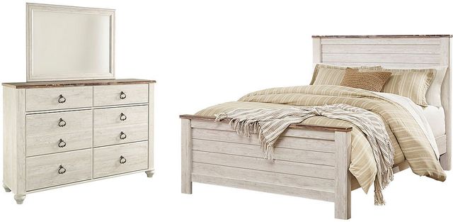 Signature Design by Ashley® Willowton Whitewash Youth Dresser and Mirror 7