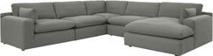Benchcraft® Elyza 5-Piece Smoke Right-Arm Facing Sectional with Chaise