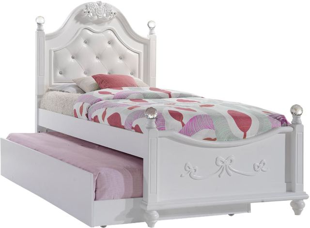 Elements International Alana Youth White Twin Bed, Dresser, Chest, Nightstand and Mirror 1