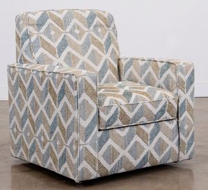 Peak Living by American Furniture Manufacturing Crossfire Skies Swivel Chair